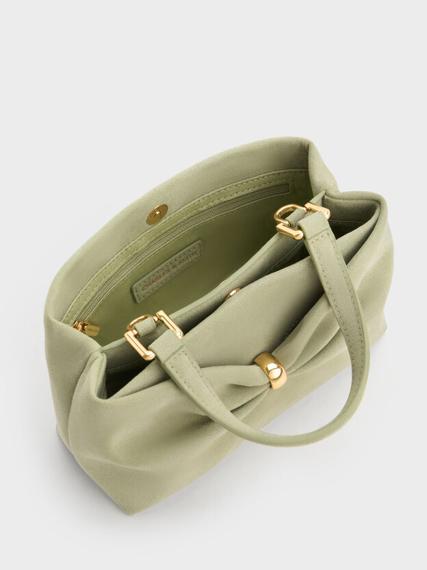 Halsey Ruched Top Handle Bag, Pale Sage, hi-res