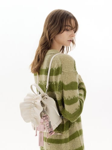 Ivette Woven Robot Bag Charm, Cotton Candy Pink, hi-res