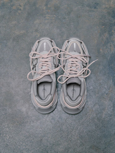 Gaskell Mesh Chunky Sneakers, Light Pink, hi-res