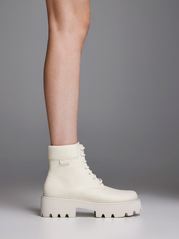 Ripley Ridged-Sole Ankle Boots, Chalk, hi-res