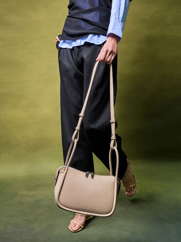 Lyla Shoulder Bag, Taupe, hi-res