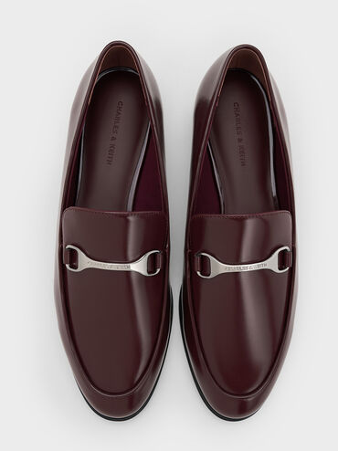 Leslie Metallic-Accent Loafers, Burgundy, hi-res
