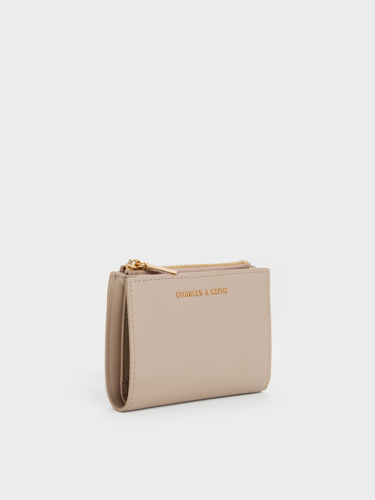 Harmonee Top-Zip Small Wallet, Taupe, hi-res
