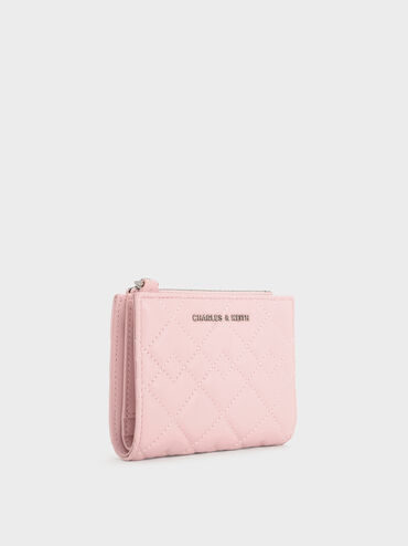Duo Quilted Small Wallet, Cotton Candy Pink, hi-res