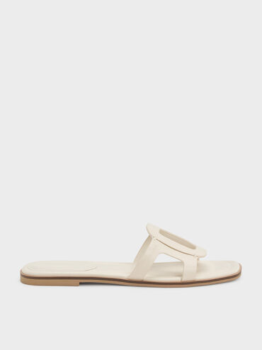 Easley Cut-Out Slide Sandals, Chalk, hi-res