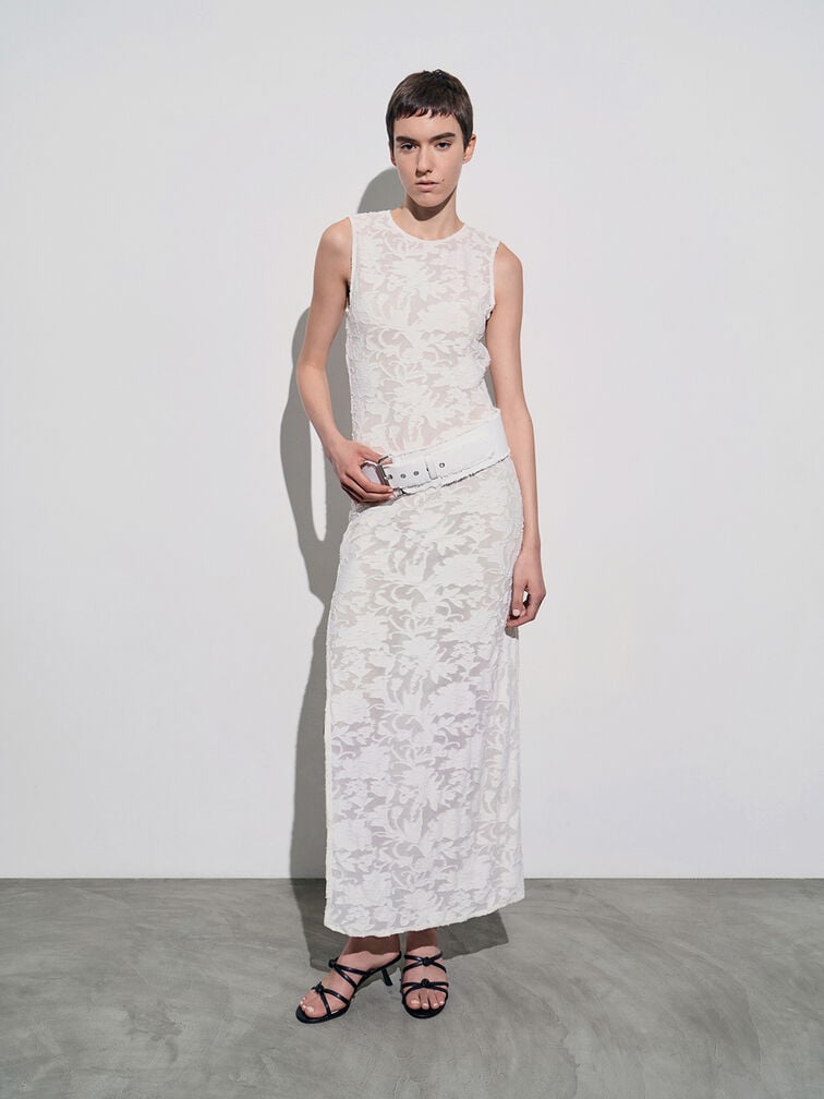 Rose Strappy Slant-Heel Mules, Black, hi-res