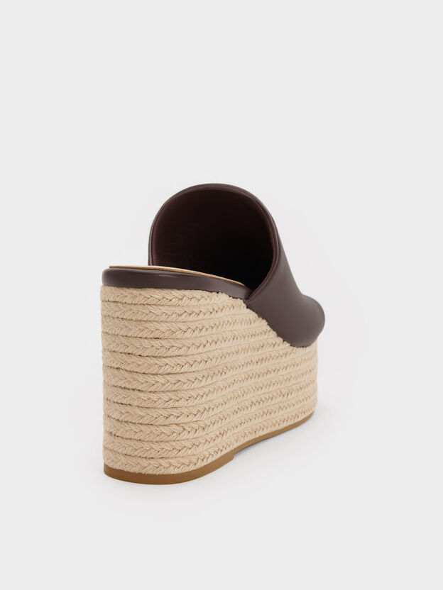 Metallic-Accent Espadrille Wedges, Maroon, hi-res
