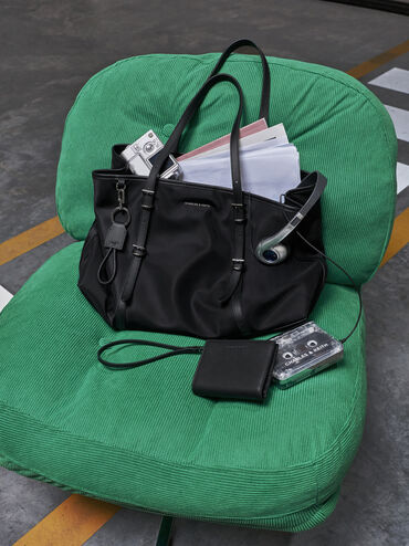 Levy Nylon Tote Bag, Noir, hi-res