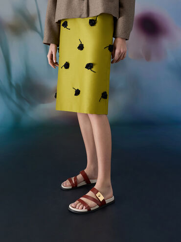 Aelin Canvas Metallic-Buckle Strappy Sandals, Multi, hi-res