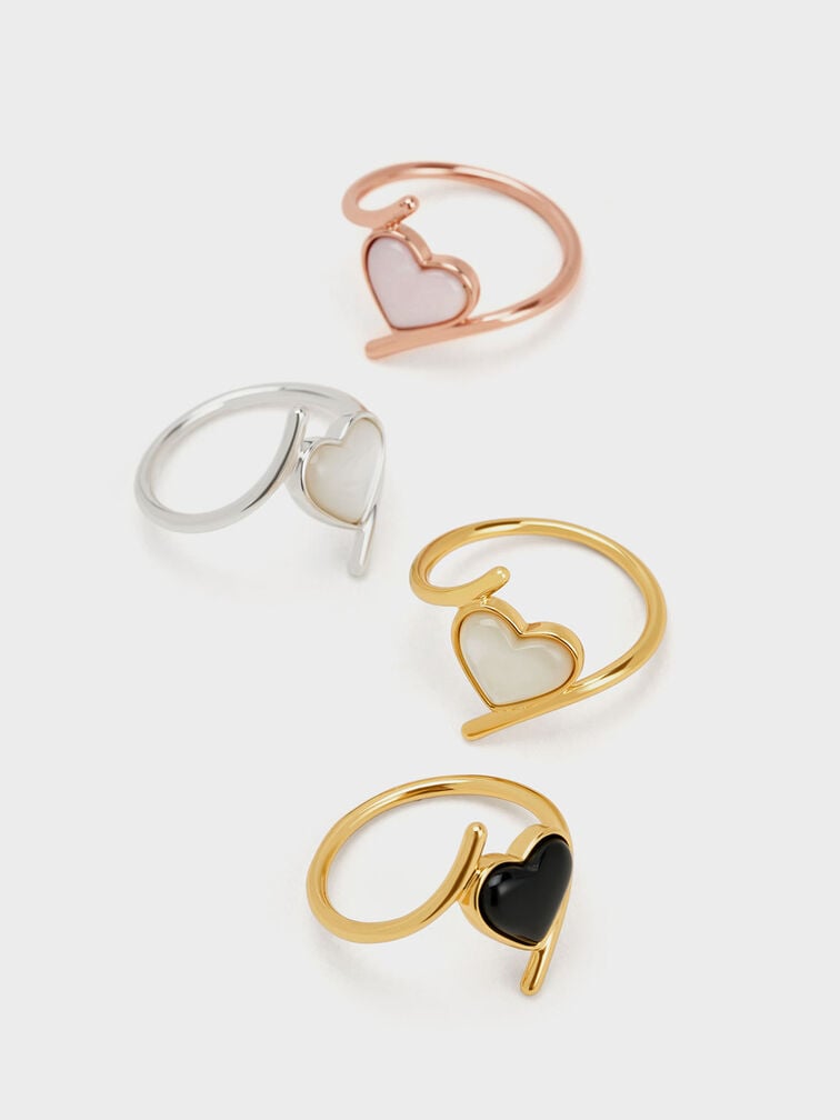 Annalise Heart Stone Ring, Silver, hi-res