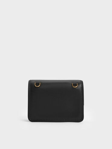 Lyla Knotted-Strap Wallet, Black, hi-res