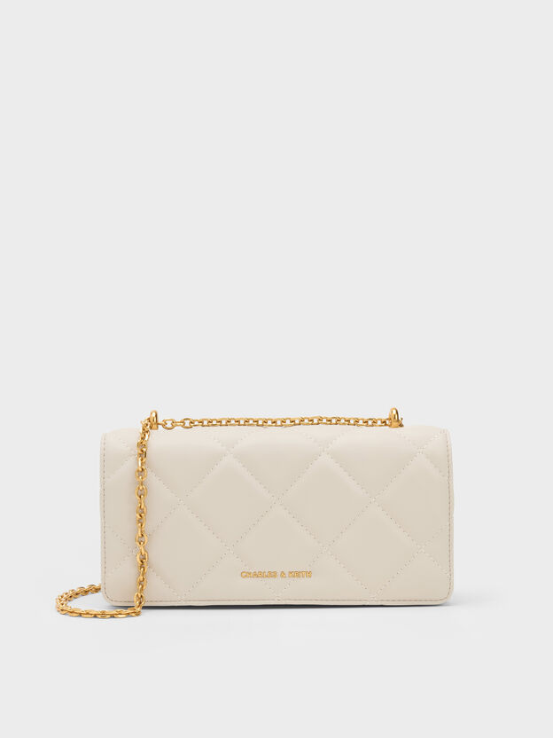 Paffuto Quilted Wallet On Chain, Cream, hi-res
