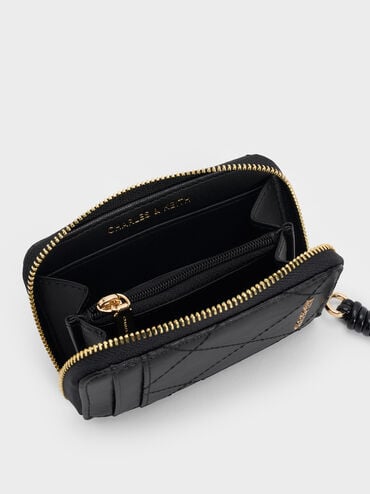 Apfra Quilted Wristlet, Black, hi-res
