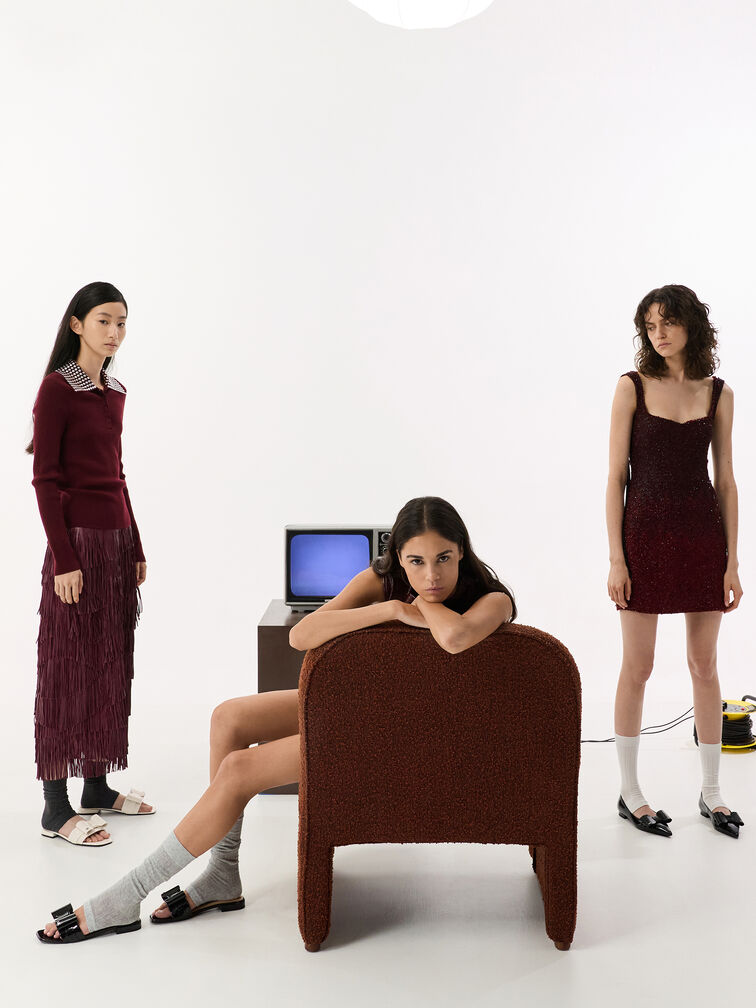 Lu Patent Leather Bow Slide Sandals, Chalk, hi-res