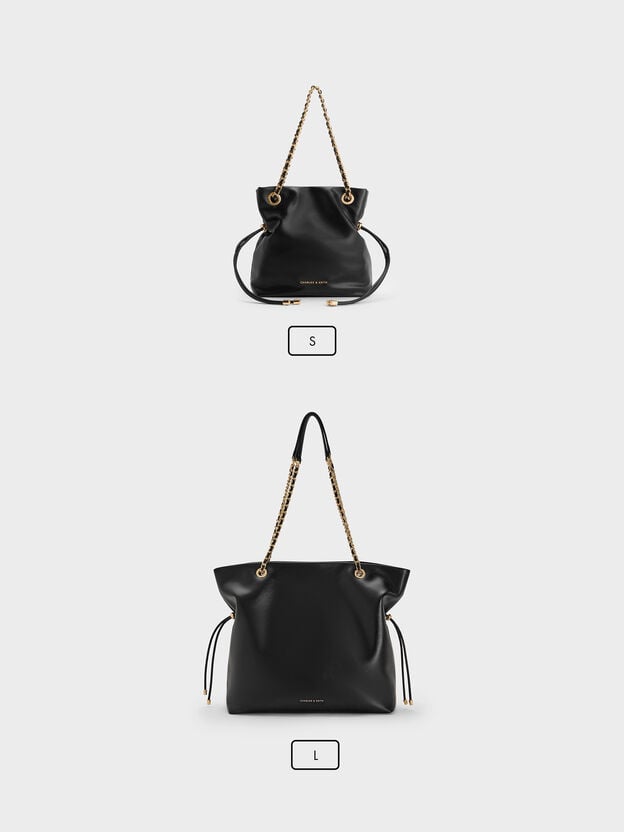 Arya Braided-Chain Tote Bag, Black, hi-res
