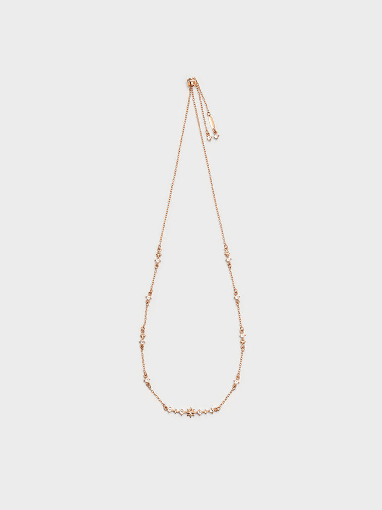 Everest Crystal Star Necklace, Rose Gold, hi-res