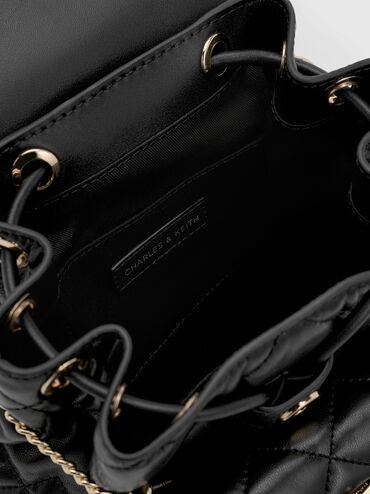 Aubrielle Quilted Backpack, Black, hi-res