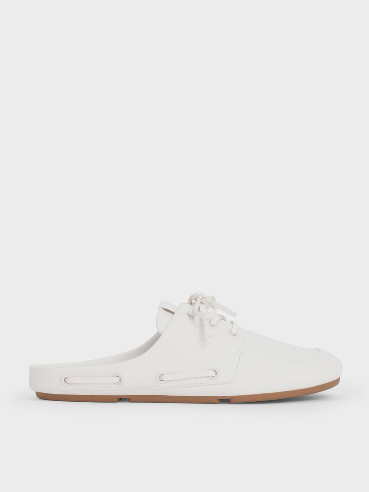 Jude Slip-On Boat Shoes, White, hi-res