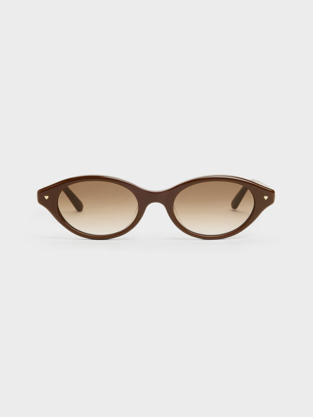 Pecola Oval Sunglasses, Pecan Brown, hi-res