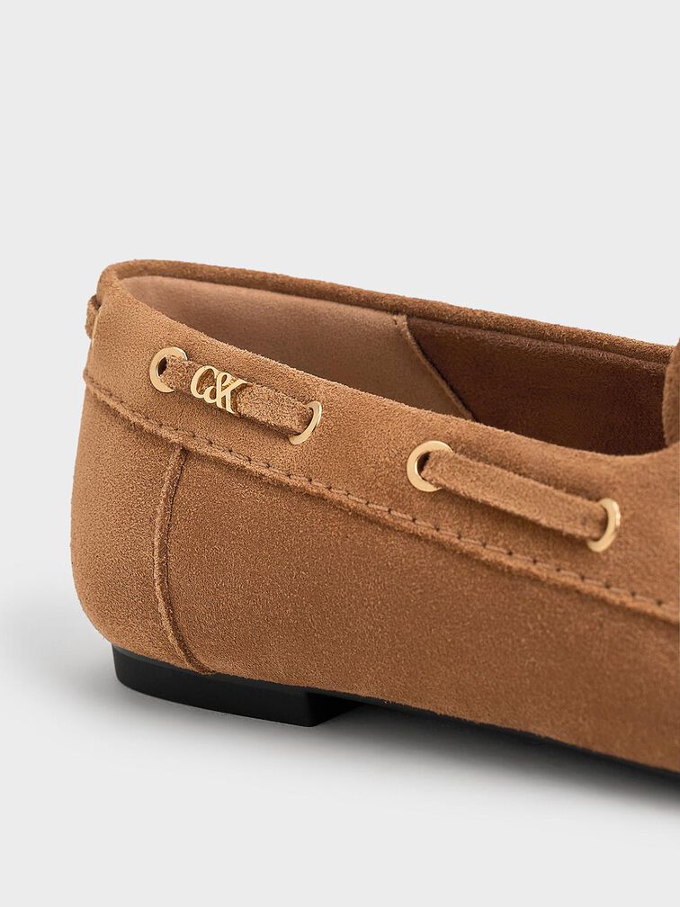 Kori Suede Boat Shoes, Cognac, hi-res