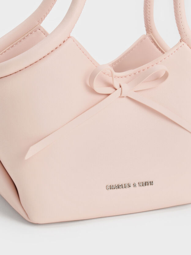 Hazel Bow Tubular Top Handle Bag, Soft Pink, hi-res