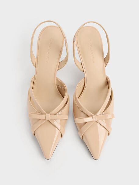 Kaleen Patent Slingback Stilettos, Nude, hi-res
