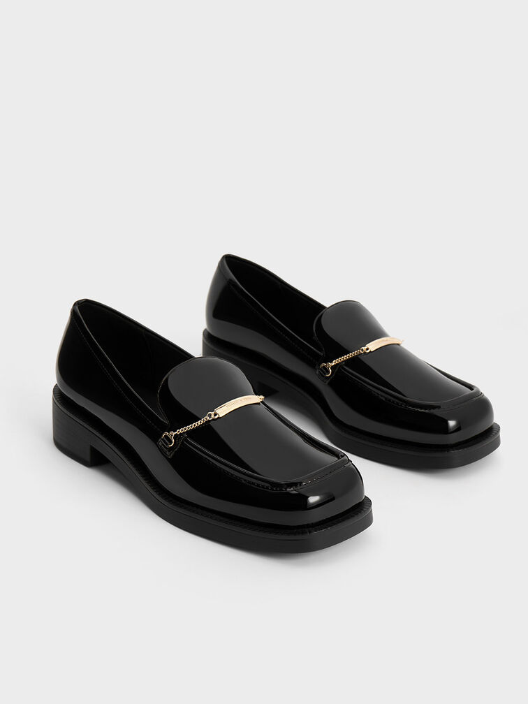 Lexie Metallic-Accent Loafers, Black Box, hi-res