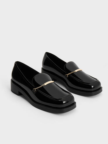 Lexie Metallic-Accent Loafers, Black Box, hi-res