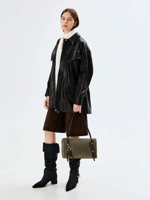 Levy Nylon Shoulder Bag, Deep Olive, hi-res