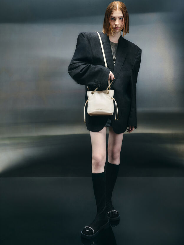 Arya Braided-Chain Crossbody Bag, Cream, hi-res