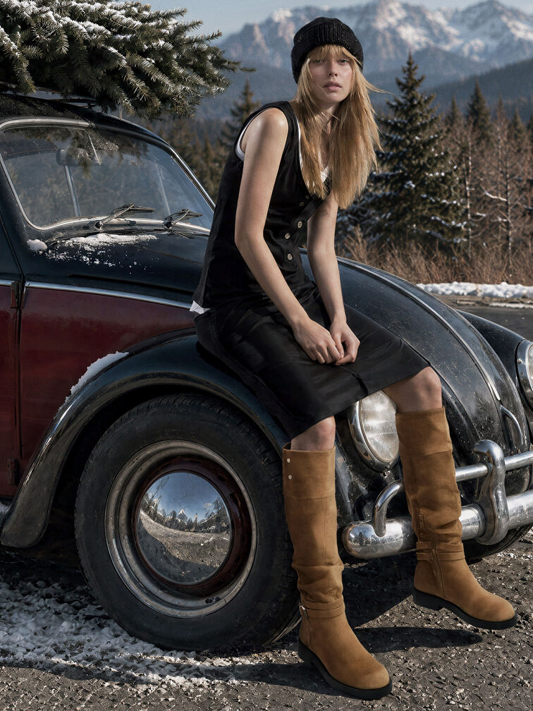 Eilis Faux Suede Thigh-High Boots, Camel, hi-res
