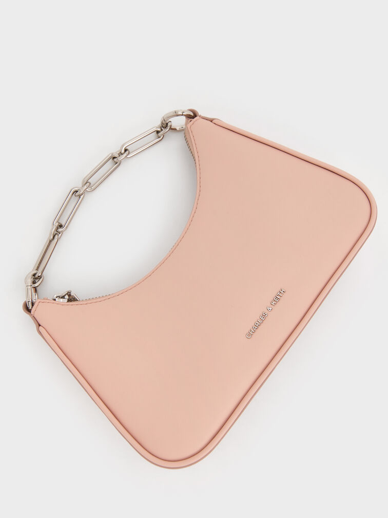 Lane Chain-Link Shoulder Bag, Light Pink, hi-res