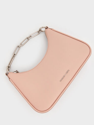 Lane Chain-Link Shoulder Bag, Light Pink, hi-res