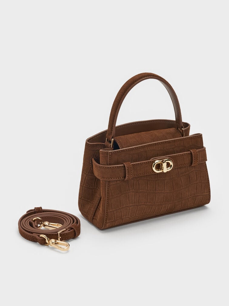 Aubrielle Top Handle Bag, Chocolate, hi-res