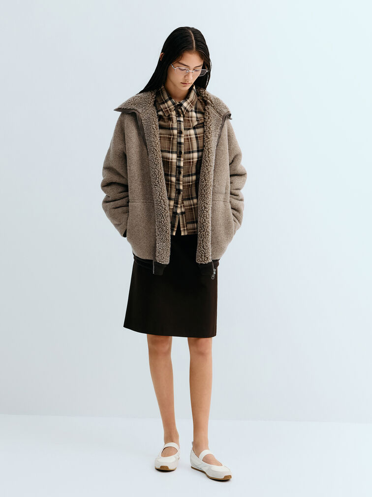 Jace Recycled Leather Mary Jane Sneakers, White, hi-res