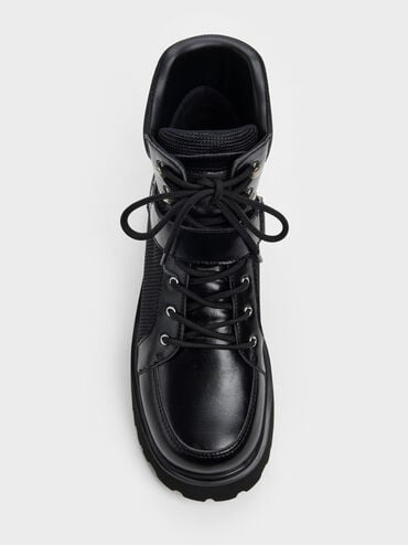 Eliot Platform Combat Boots, Black, hi-res