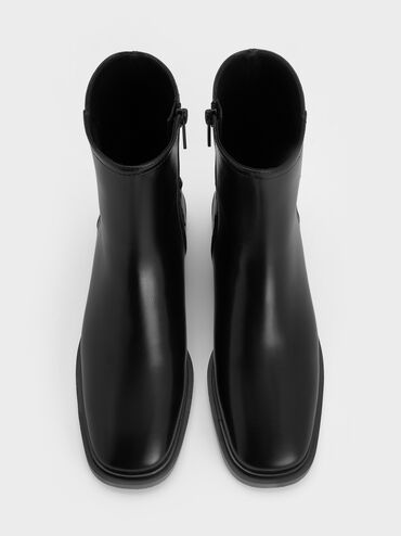 Erinna Metallic-Accent Side-Zip Ankle Boots, Black, hi-res