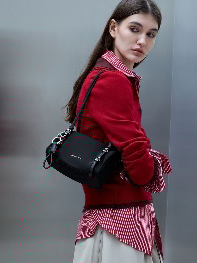 Mini Levy Nylon Shoulder Bag, Noir, hi-res