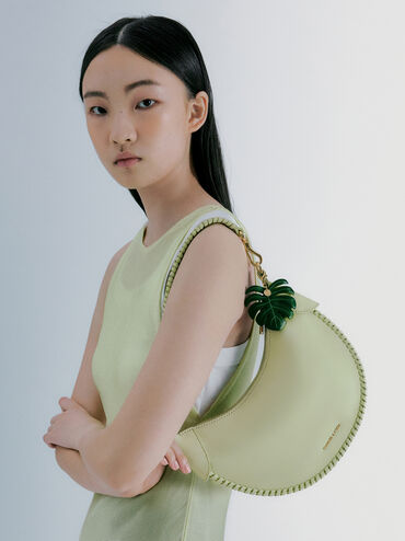 Blume Braided Curved Hobo Bag, Matcha Green, hi-res