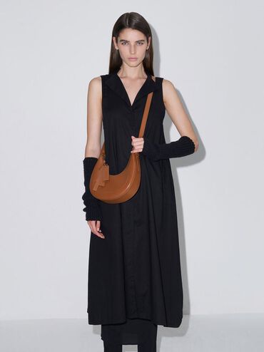 Carey Crescent Hobo Bag, Tan, hi-res