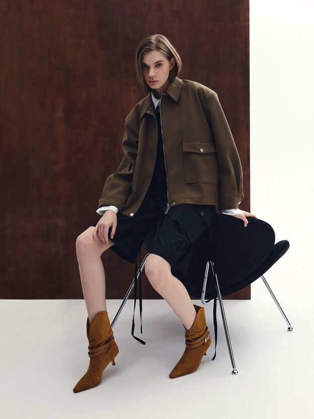 Karter Faux Suede Kitten-Heel Boots, Cognac, hi-res