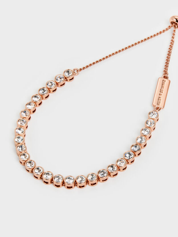 Paige Crystal Tennis Bracelet, Rose Gold, hi-res