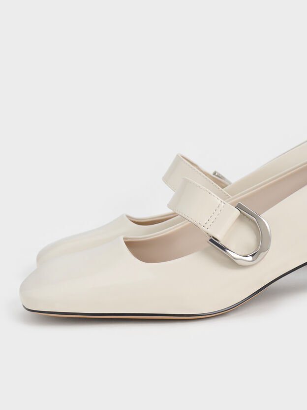 Gabine Leather Mary Jane Pumps, White, hi-res