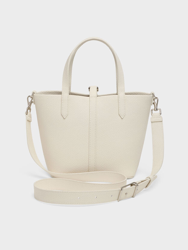 Mini Beryl Belted Bucket Bag, Cream, hi-res