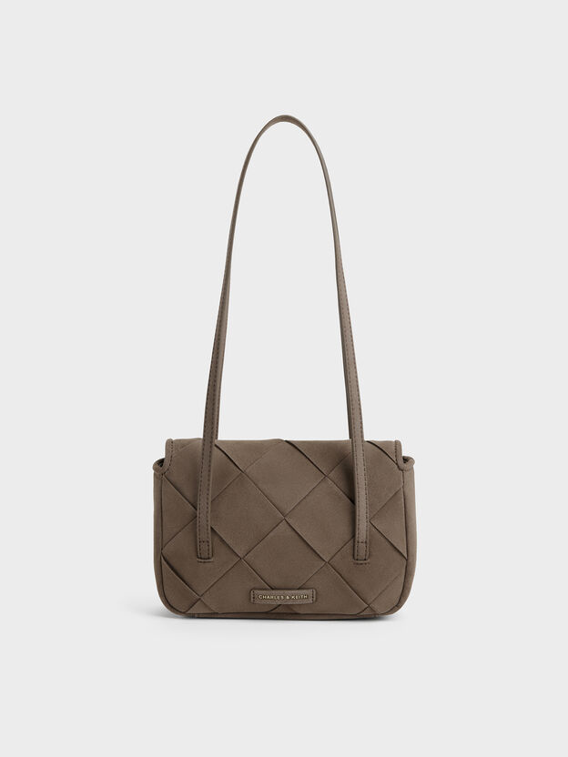 Maribel Woven Shoulder Bag, Stone Grey, hi-res