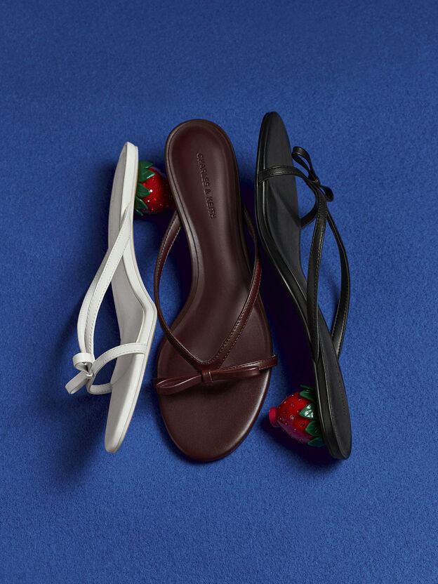 Sonali Bow Strawberry-Heel Mules, Burgundy, hi-res