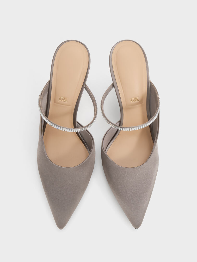 Gem D'Orsay Stiletto Mules, Pewter, hi-res