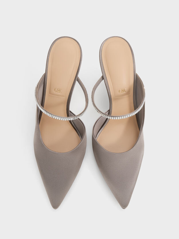 Gem D'Orsay Stiletto Mules, Pewter, hi-res