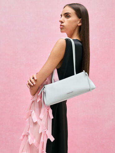 Hazel Bow Elongated Trapeze Shoulder Bag, Sea Salt Blue, hi-res