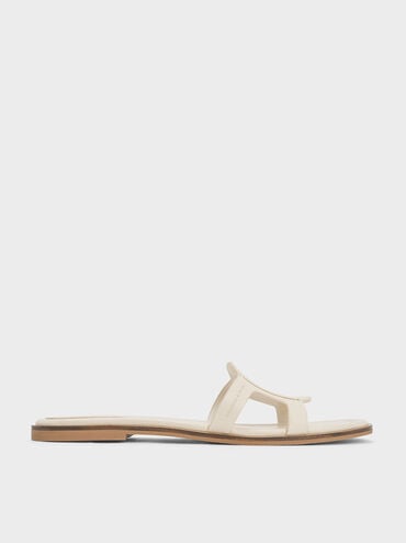Easley Cut-Out Slide Sandals, Chalk, hi-res